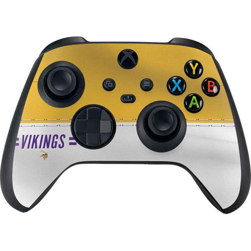 NFL Minnesota Vikings White Striped Xbox Series X Bundle Skin