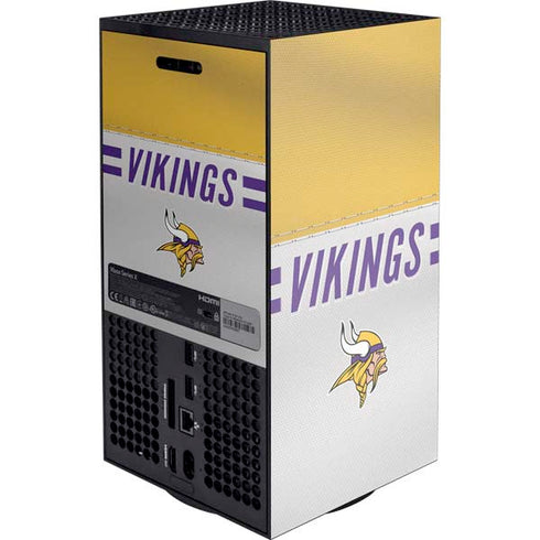 NFL Minnesota Vikings White Striped XBox Series X Digital Edition Console Skin