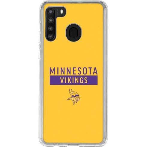 NFL Minnesota Vikings Yellow Performance Series Galaxy A21 Clear Case
