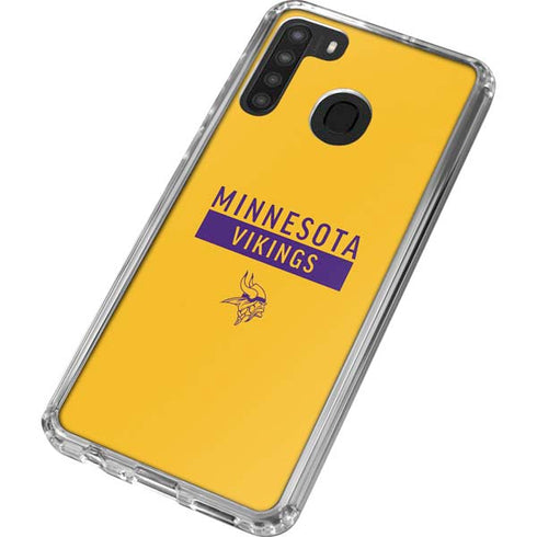 NFL Minnesota Vikings Yellow Performance Series Galaxy A21 Clear Case