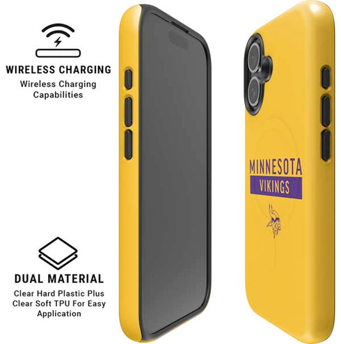 NFL Minnesota Vikings Yellow Performance Series iPhone 16 Plus Magsafe Impact Case