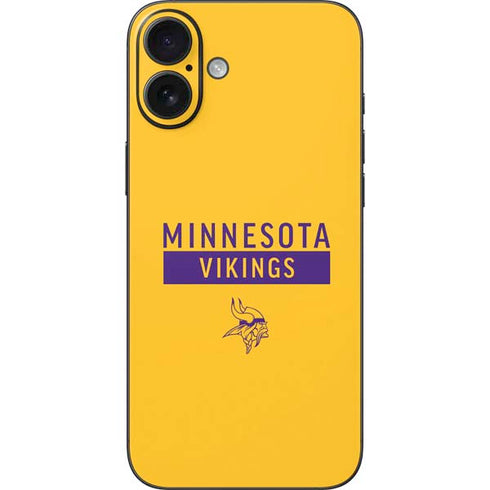 NFL Minnesota Vikings Yellow Performance Series iPhone 16 Plus Skin