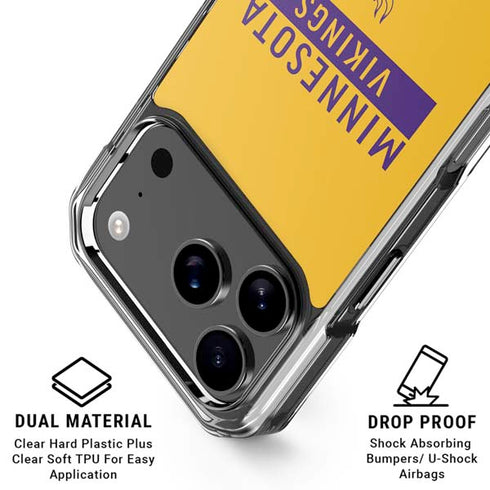 NFL Minnesota Vikings Yellow Performance Series iPhone 18 Pro Clear Case