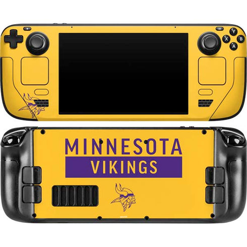 NFL Minnesota Vikings Yellow Performance Series Steam Deck Handheld Gaming Computer OLED Skin