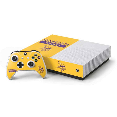 NFL Minnesota Vikings Yellow Performance Series Xbox One S All-Digital Edition Bundle Skin