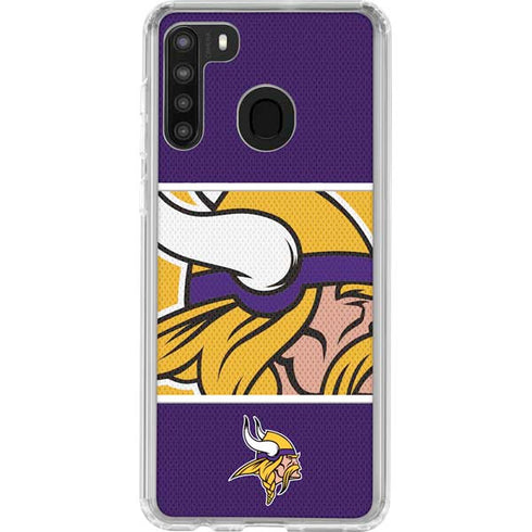 NFL Minnesota Vikings Zone Block Galaxy A21 Clear Case