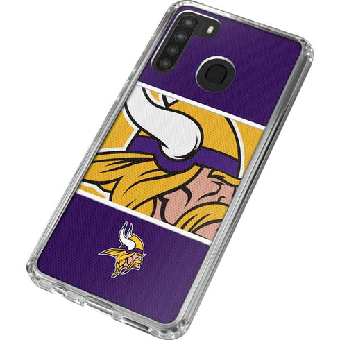 NFL Minnesota Vikings Zone Block Galaxy A21 Clear Case