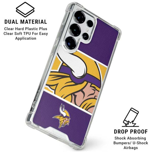 NFL Minnesota Vikings Zone Block Galaxy S25 Ultra Clear Case