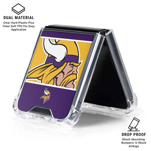NFL Minnesota Vikings Zone Block Galaxy Z Flip6 Clear Case