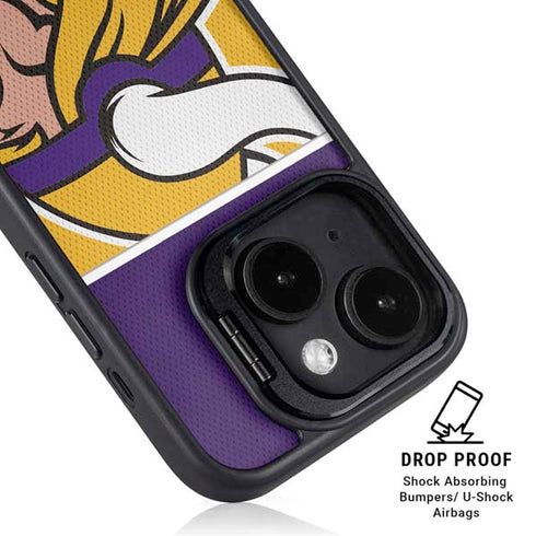 NFL Minnesota Vikings Zone Block iPhone 14 Plus Kickstand Case
