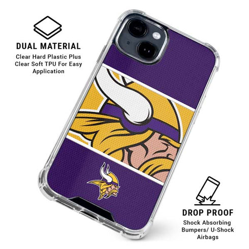 NFL Minnesota Vikings Zone Block iPhone 15 Clear Case