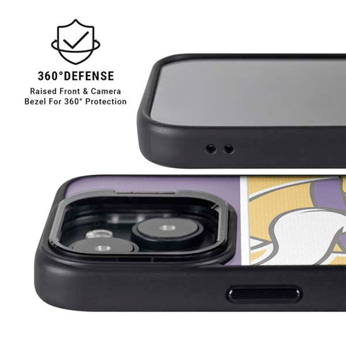 NFL Minnesota Vikings Zone Block iPhone 15 Plus Kickstand Case