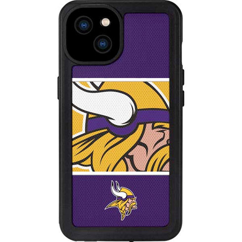 NFL Minnesota Vikings Zone Block iPhone 15 Plus Waterproof Case