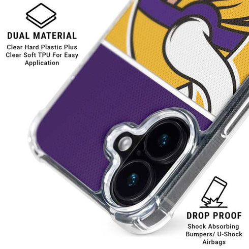 NFL Minnesota Vikings Zone Block iPhone 16 Clear Case