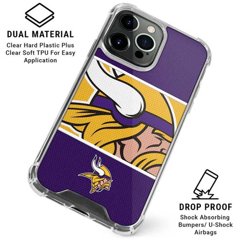 NFL Minnesota Vikings Zone Block iPhone 16 Pro Max Clear Case