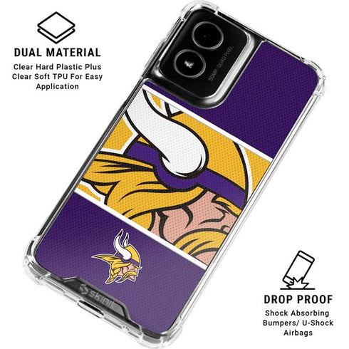 NFL Minnesota Vikings Zone Block Moto G Power 5G (2024) Clear Case