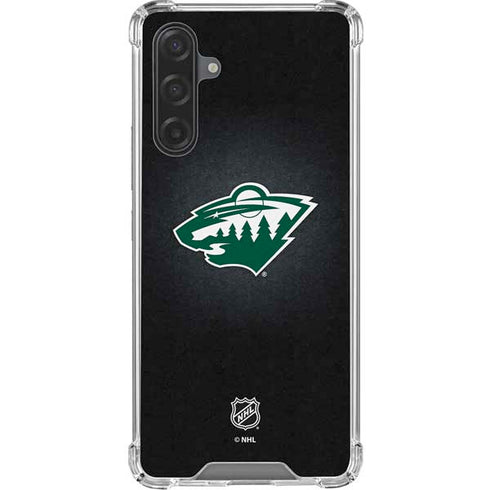 NHL Minnesota Wild Black Background Galaxy A17 Clear Case