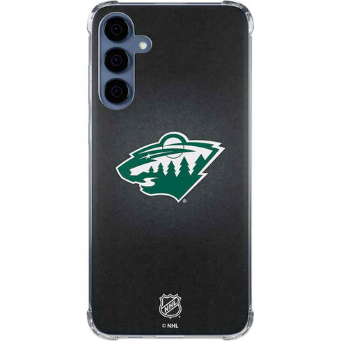 NHL Minnesota Wild Black Background Galaxy A55 5G Clear Case
