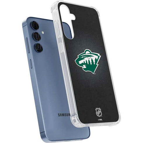 NHL Minnesota Wild Black Background Galaxy A55 5G Clear Case