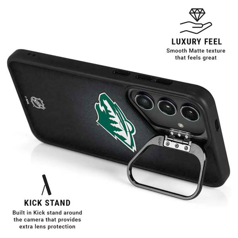NHL Minnesota Wild Black Background Galaxy S24 Plus Kickstand Case