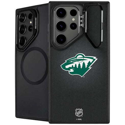 NHL Minnesota Wild Black Background Galaxy S25 Ultra Kickstand Case