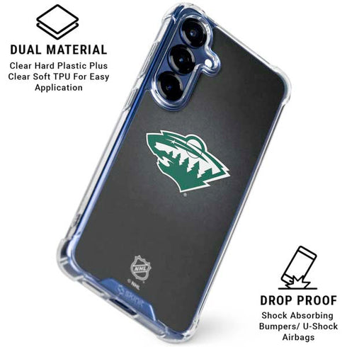 NHL Minnesota Wild Black Background Galaxy S25 Plus Clear Case