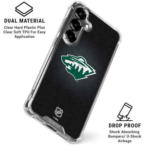 NHL Minnesota Wild Black Background Galaxy S26 Clear Case