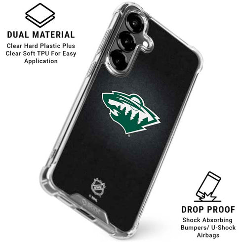 NHL Minnesota Wild Black Background Galaxy S26 Plus Clear Case