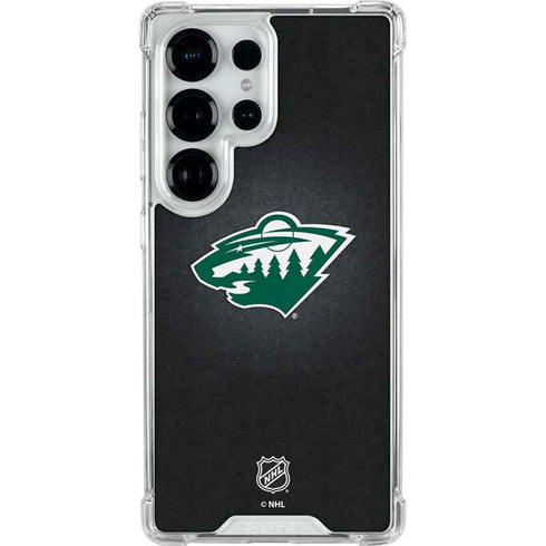 NHL Minnesota Wild Black Background Galaxy S26 Ultra Clear Case