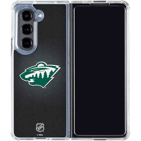 NHL Minnesota Wild Black Background Galaxy Z Fold5 5G Clear Case