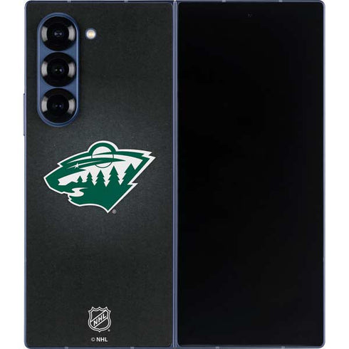 NHL Minnesota Wild Black Background Galaxy Z Fold6 Skin