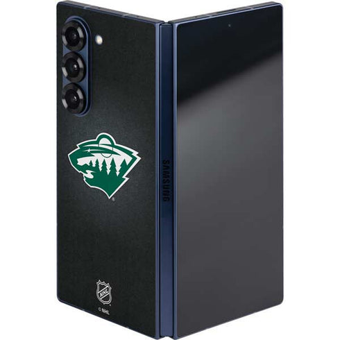 NHL Minnesota Wild Black Background Galaxy Z Fold6 Skin
