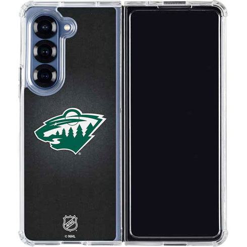 NHL Minnesota Wild Black Background Galaxy Z Fold7 Clear Case