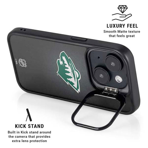 NHL Minnesota Wild Black Background iPhone 13 Kickstand Case