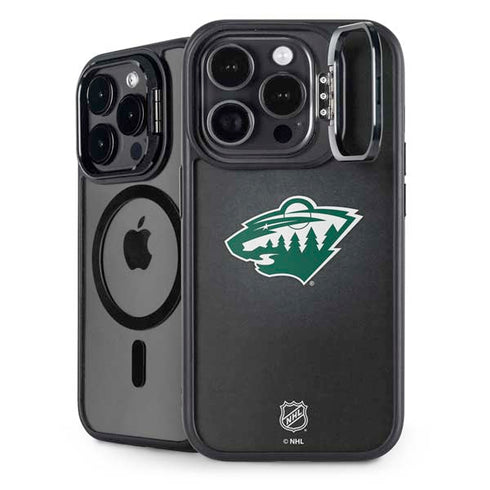 NHL Minnesota Wild Black Background iPhone 14 Pro Max Kickstand Case