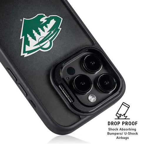 NHL Minnesota Wild Black Background iPhone 14 Pro Max Kickstand Case