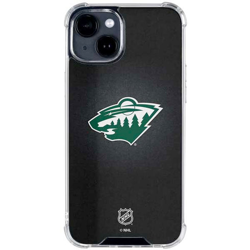 NHL Minnesota Wild Black Background iPhone 15 Clear Case