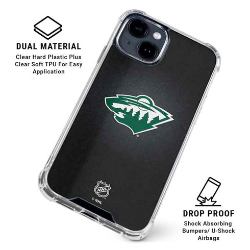 NHL Minnesota Wild Black Background iPhone 15 Clear Case