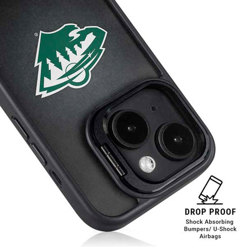 NHL Minnesota Wild Black Background iPhone 15 Plus Kickstand Case