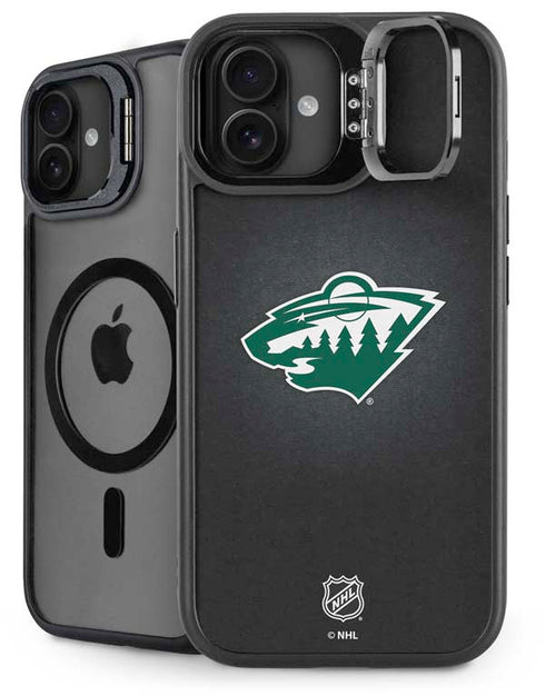 NHL Minnesota Wild Black Background iPhone 16 Kickstand Case