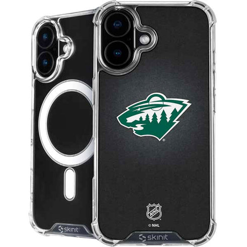 NHL Minnesota Wild Black Background iPhone 16 MagSafe Case
