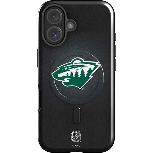 NHL Minnesota Wild Black Background iPhone 16 Magsafe Impact Case