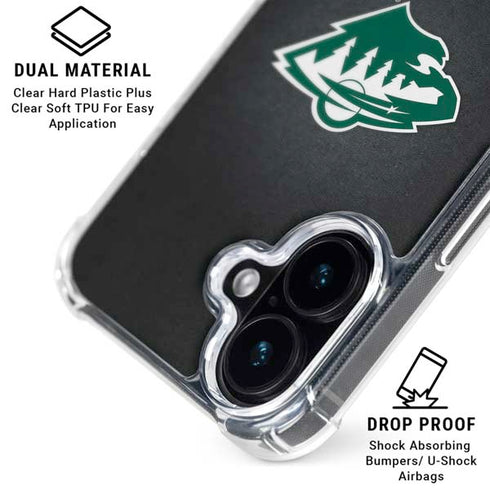 NHL Minnesota Wild Black Background iPhone 16 Plus Clear Case