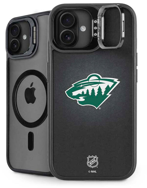 NHL Minnesota Wild Black Background iPhone 16 Plus Kickstand Case