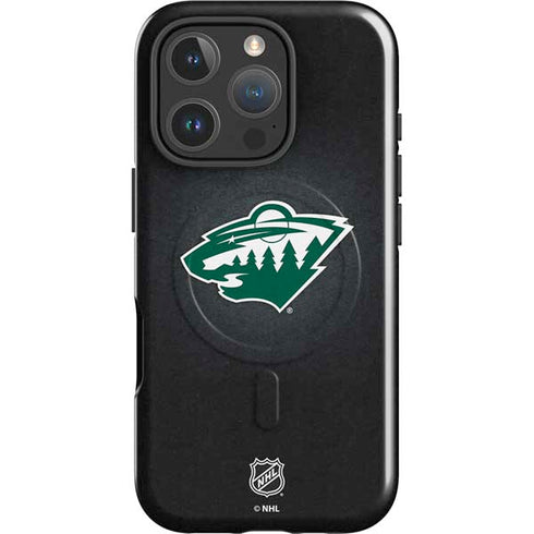 NHL Minnesota Wild Black Background iPhone 16 Pro Magsafe Impact Case