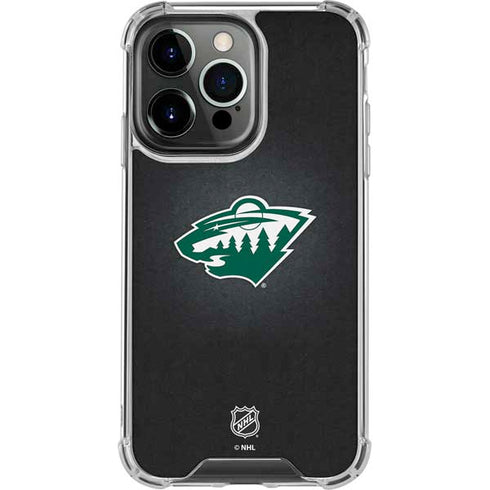 NHL Minnesota Wild Black Background iPhone 16 Pro Max Clear Case