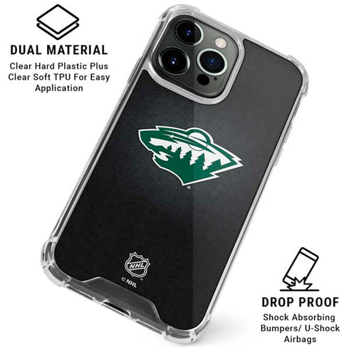 NHL Minnesota Wild Black Background iPhone 16 Pro Max Clear Case