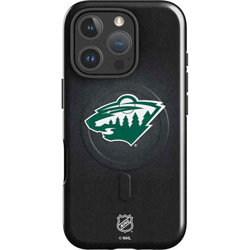 NHL Minnesota Wild Black Background iPhone 16 Pro Max Magsafe Impact Case