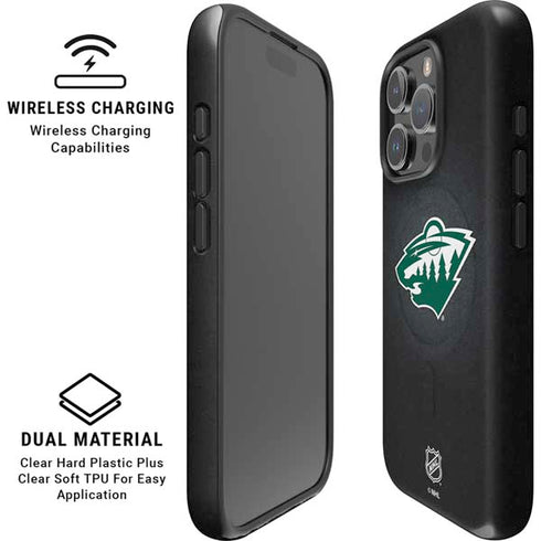 NHL Minnesota Wild Black Background iPhone 16 Pro Max Magsafe Impact Case