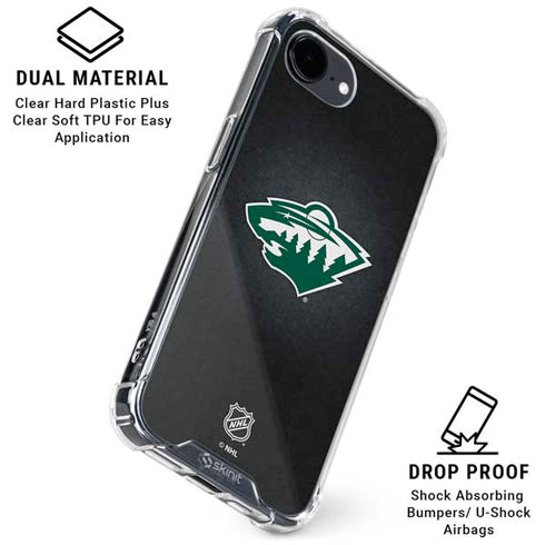 NHL Minnesota Wild Black Background iPhone 16e Clear Case